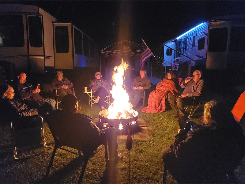 Campfire at Hide-A-Way Campsites